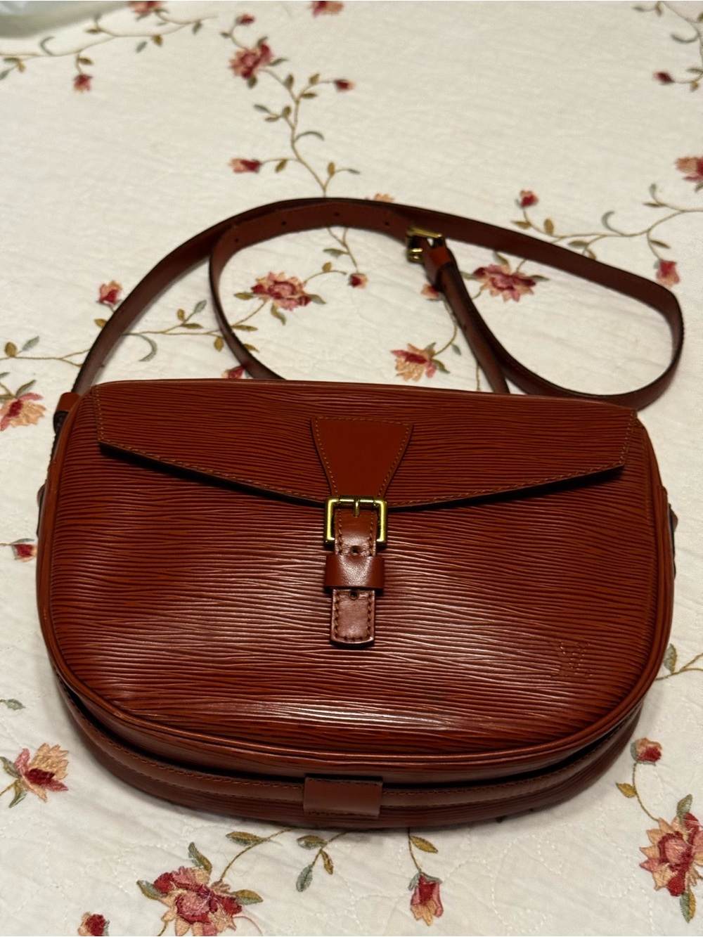 Louis Vuitton Brown Epi Leather Crossbody Bag with Gold Hardware